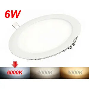Downlight LED redondo 6W 600lm 6400K (branco frio) Ø125x25mm (Ø105mm) - com driver