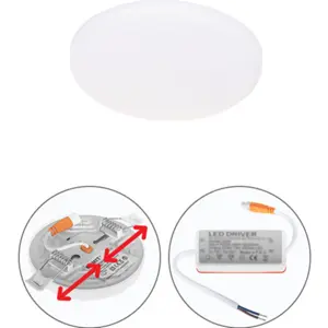 Painel LED Frameless 230VAC 18W 1620lm 3000K Ø120x15mm (ajustável Ø50-75mm)