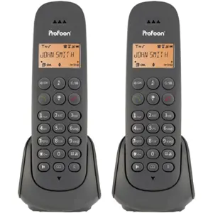 Kit de 2 telefones rede fixa sem fios DECT - preto - PROFOON DECT-GAP