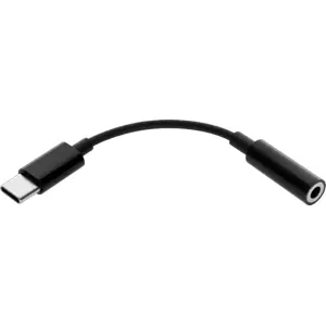 Cabo adaptador USB-C macho >> Jack 3.5mm ST fêmea - Preto