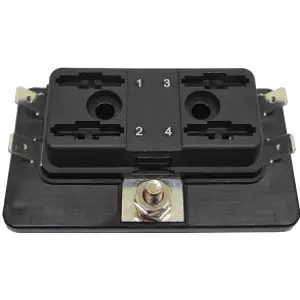 Caja porta-fusibles c/ 4x fusibles 19mm auto c/ LED indicador de estado