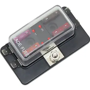 Caja porta-fusibles c/ 4x fusibles 19mm auto c/ LED indicador de estado