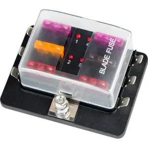 Caixa porta fusíveis c/ 6x fusíveis 19mm auto c/ LED indicador de estado