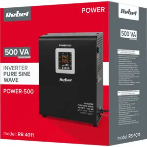 Inversor de parede 12VDC -> 230V onda sinusoidal pura 500VA 300W c/ função de UPS