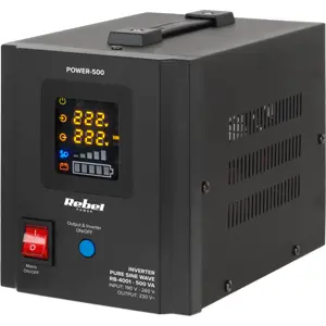 Inversor 12VDC ➝ 230V onda senoidal pura 500VA 300W c/ función de UPS