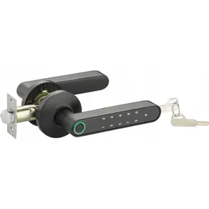 Maçaneta de porta inteligente Bluetooth c/ código touch + leitor impressão digital (compatível c/ Tuya)