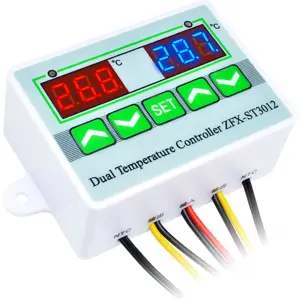 Termostato digital duplo 230VAC (-50..110ºC) c/ display + sondas NTC