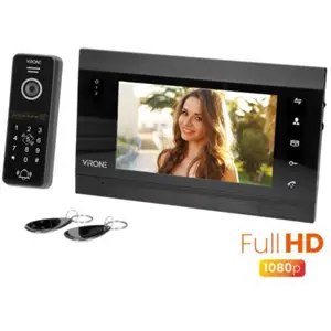 Kit Videoporteiro modular inteligente WiFi 1024p (compatível c/ Tuya) c/ monitor 7'' - IP44 - Preto