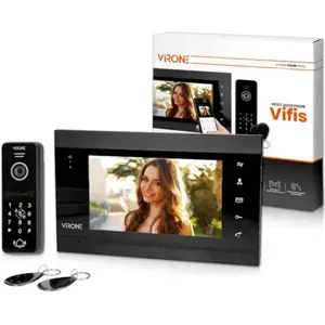 Kit Videoporteiro modular inteligente WiFi 1024p (compatível c/ Tuya) c/ monitor 7'' - IP44 - Preto