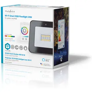 Projector LED inteligente Wi-Fi (compatível c/ Tuya) 20W RGBW CCT (2700 - 6500K) 1600Lm - IP65