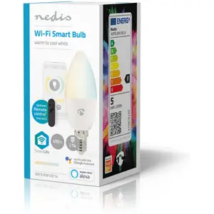 Lâmpada LED Smart WiFi E14 2700..6500K 5W 470lm (compatível c/ Tuya)