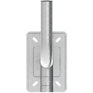 Suporte de parede em L para antena - Zincado prateado - Ø40x380mm