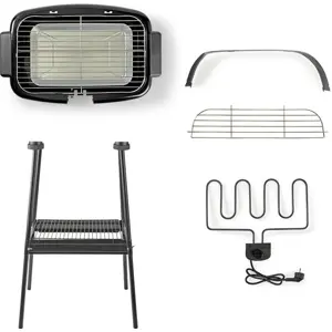 Grelhador Barbecue elétrico 230V 2000W c/ pés removíveis - 460x280mm