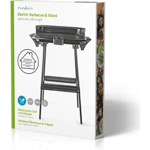 Grelhador Barbecue elétrico 230V 2000W c/ pés removíveis - 460x280mm