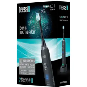Escova de dentes elétrica (5 modos) c/ 2 cabeças + estojo - 800mAh
