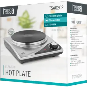 Placa elétrica 1 Disco 230V 1500W - (Ø188mm) - Inox