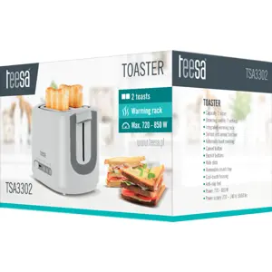 Tostadora doble 230V 850W c/ 7 niveles + función descongelar - Blanco