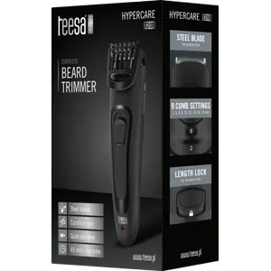 Aparador de barba e cabelo sem fio c/ pente 32mm ajustável (2-18mm) - 1000mAh (5V-USB)