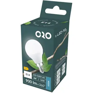 Lâmpada LED E14 G45 230V 8W 6500K (branco frio) 900lm