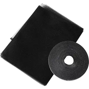 Rede mosquiteira + velcro para janelas 130x150cm - preto
