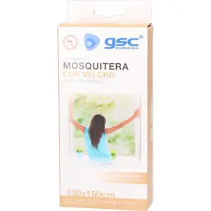 Rede mosquiteira + velcro para janelas 130x150cm - preto