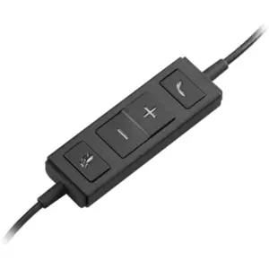 Auscultadores headset estéreo USB con microfone e controlos no fio