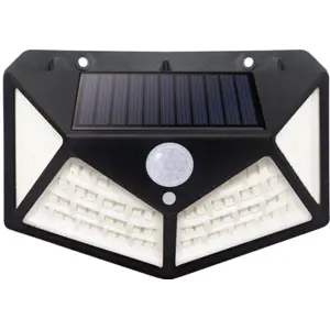 Projetor solar LED 6W 480lm de parede c/ sensor de movimento + crepuscular - IP65
