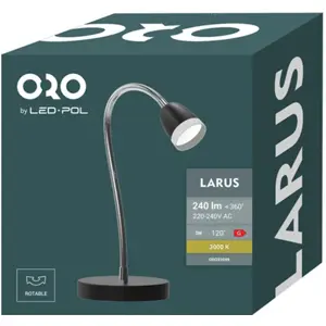 Candeeiro de mesa LED 3W 3000K - Preto