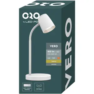 Candeeiro de mesa LED 4.5W 3000K - Branco