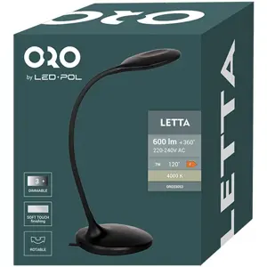 Candeeiro de mesa LED dimável 7W 4000K - Preto