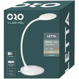 Candeeiro de mesa LED dimável 7W 4000K - Branco