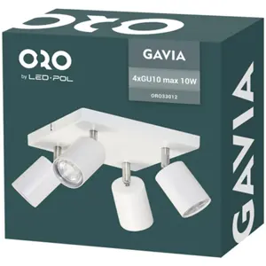 Aplique de parede/tecto p/ 4 lâmpadas LED GU10 10W - Branco