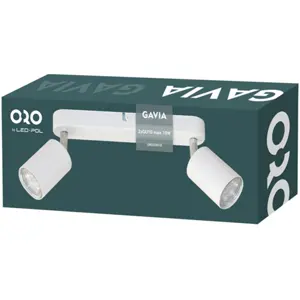 Aplique de parede/tecto p/ 2 lâmpadas LED GU10 10W - Branco