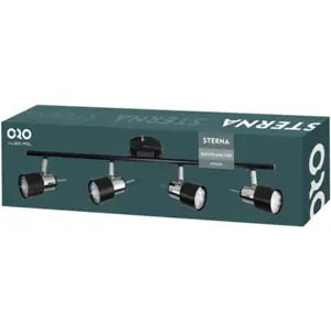 Aplique de parede/tecto p/ 4 lâmpadas LED GU10 10W - Preto