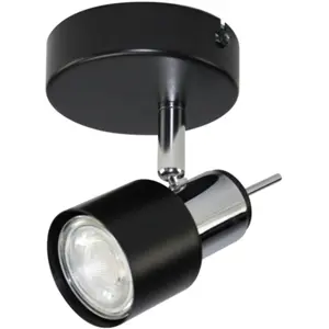 Aplique de parede/tecto p/ 1 lâmpada LED GU10 10W - Preto