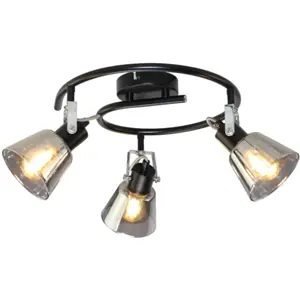 Aplique de parede/tecto p/ 3 lâmpadas LED E14 10W - Transparente
