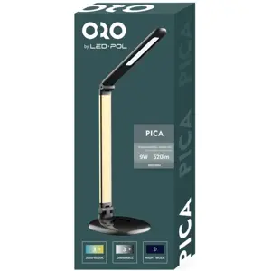 Lámpara de mesa LED regulable 9W 3000-6000K c/ luz nocturna - Negro