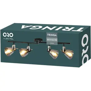 Aplique de pared/techo para 4 lámparas LED E14 10W - Transparente