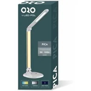Candeeiro de mesa LED dimável 9W 3000-6000K c/ luz noturna - Branco