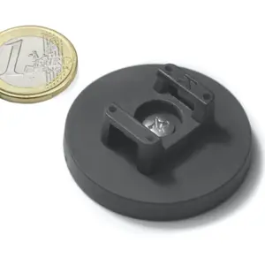 Soporte de fijación Ø43x16mm magnético para bridas hasta 10mm - negro