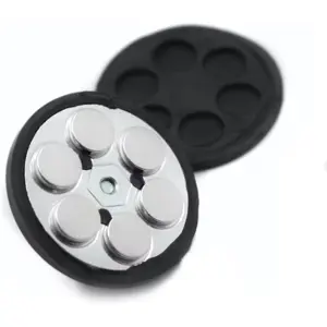 Soporte de fijación Ø43x16mm magnético para bridas hasta 10mm - negro