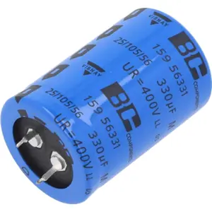 Condensador Eletrolítico 330uF 400V 105º Ø30x45mm Snap-In