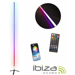 Tubo LED RGB 1m Bluetooth c/ Suporte Preto