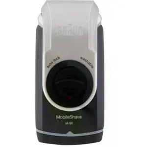 Máquina de barbear elétrica compacta de viagem c/ aparador de pelos (2x AA)