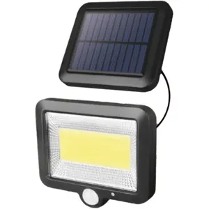 Projetor solar LED COB 8W 600lm c/ sensor de movimento + crepuscular