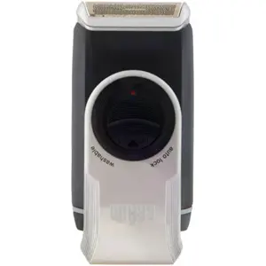 Máquina de barbear elétrica compacta de viagem c/ aparador de pelos (2x AA)
