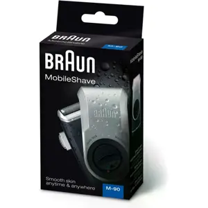 Máquina de barbear elétrica compacta de viagem c/ aparador de pelos (2x AA)