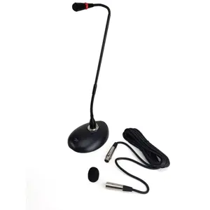 Microfone de mesa c/ sinal sonoro e cabo XLR - pescoço de 38cm