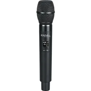 Sistema de microfone de mão sem fios + mic de lapela + headset + receptor UHF de 2 canais