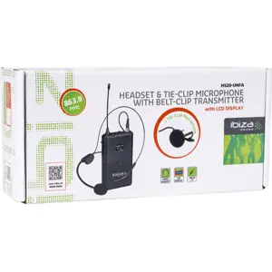 Microfones Headset e lapela + emissor sem fios UHF 863.9MHz